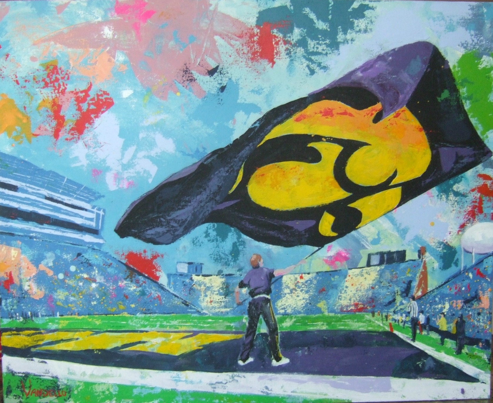 1676x1368 Kinnick Stadium Art By Joe Vandello - Iowa Painting