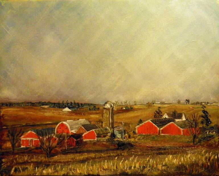 770x618 Saatchi Art A Farm In Northeast Iowa Painting By Timothy Miller - Iowa Painting