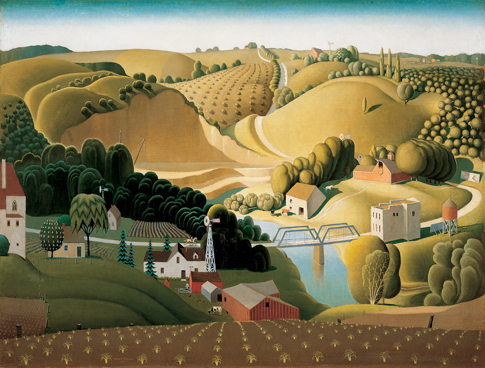 1000x759 A Random Favourite Painting. Stone City Iowa, By Grant Wood. Art - Iowa Painting