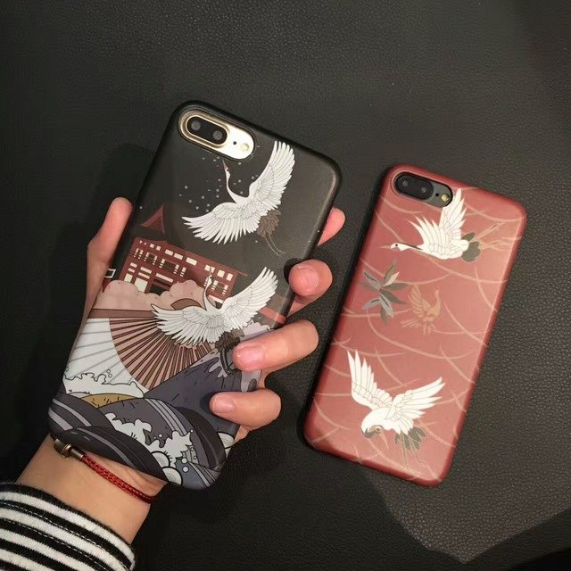 640x640 Gimfun Japan Korean Luxury Painting Cranes Phone Case For Iphone 7 - Iphone 7 Painting