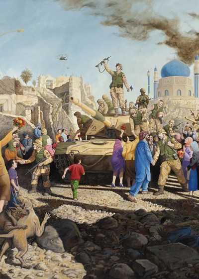 400x561 Sandow Birk's Fantasy Paintings Of The Iraq War Boing Boing - Iraq War Painting