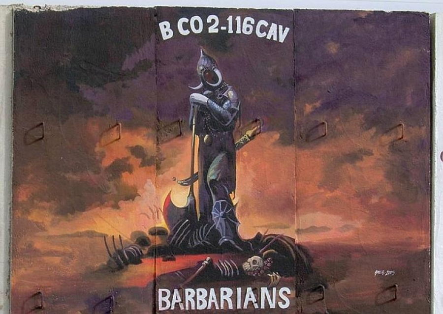 900x639 Downrange Art Project Showcases Paintings, Graffiti, Other - Iraq War Painting