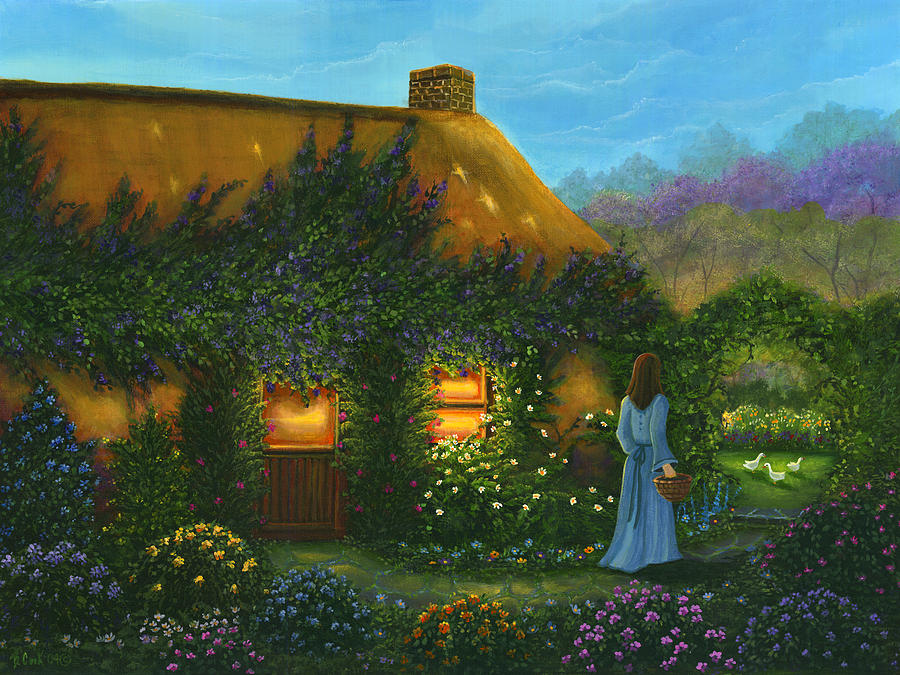 900x675 Irish Cottage Painting By Bonnie Cook - Ireland Painting