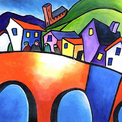 400x400 Newport Chat Fine Art Print - Ireland Painting