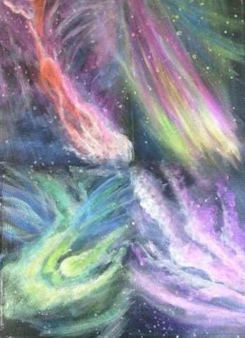 348x480 How To Paint Northern Lights In Acrylic Paint, The Easy Way - Iridescent Painting