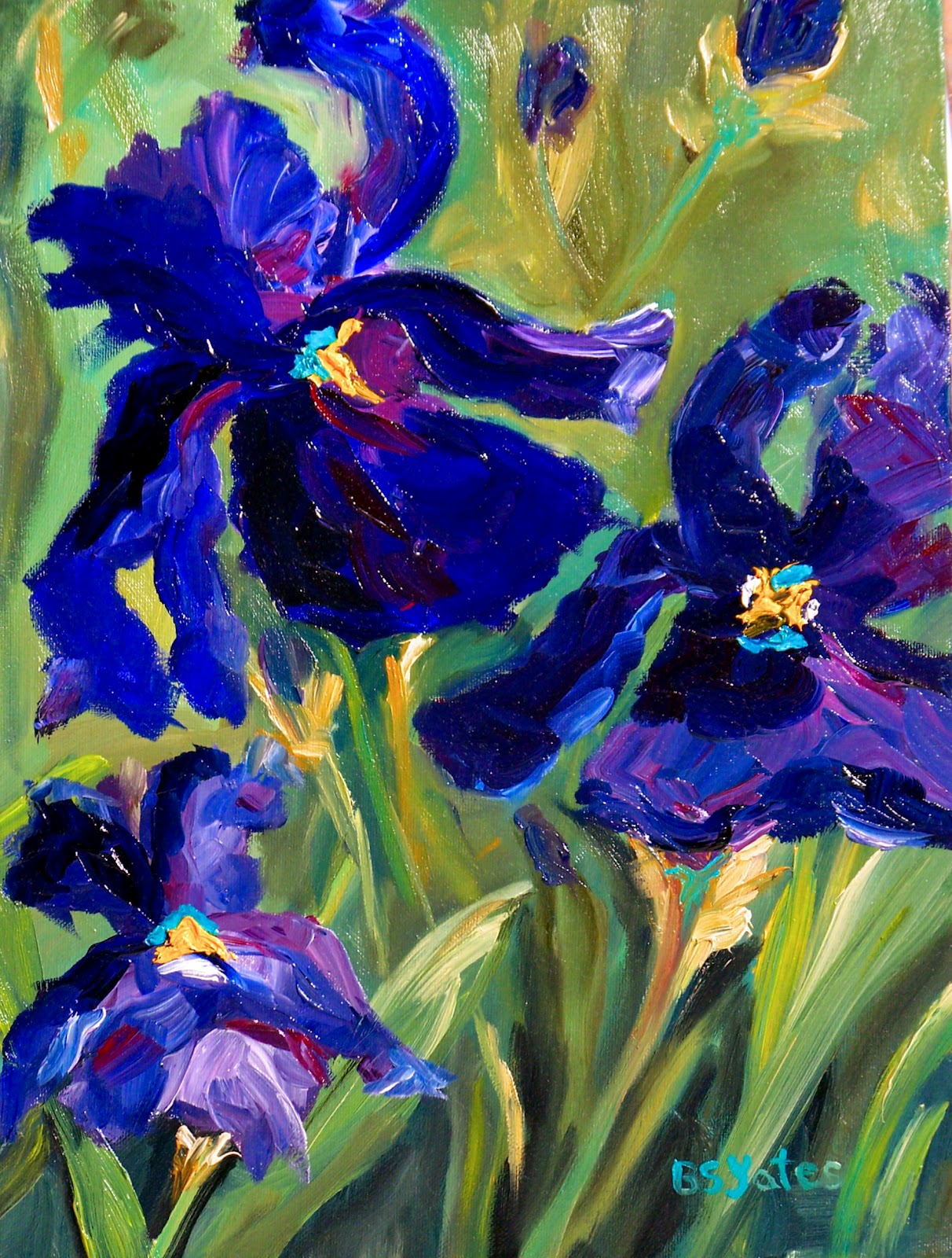 1212x1600 Bsyates Art, A Sometimes, Daily Painting Journal Spring Iris - Iris Oil Painting