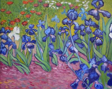 375x298 Saatchi Art Inspired By Vincent Van Gogh Irises Painting By - Irises Painting