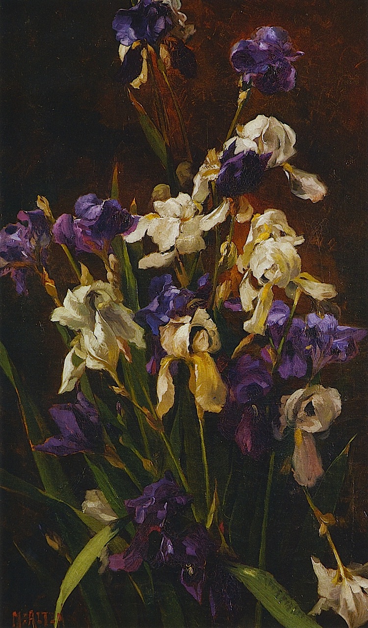 750x1280 Irises Painting Mathias J Alten Oil Paintings - Irises Painting