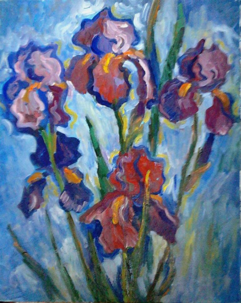 770x968 Saatchi Art Irises Painting By Inna Pylypenko - Irises Painting