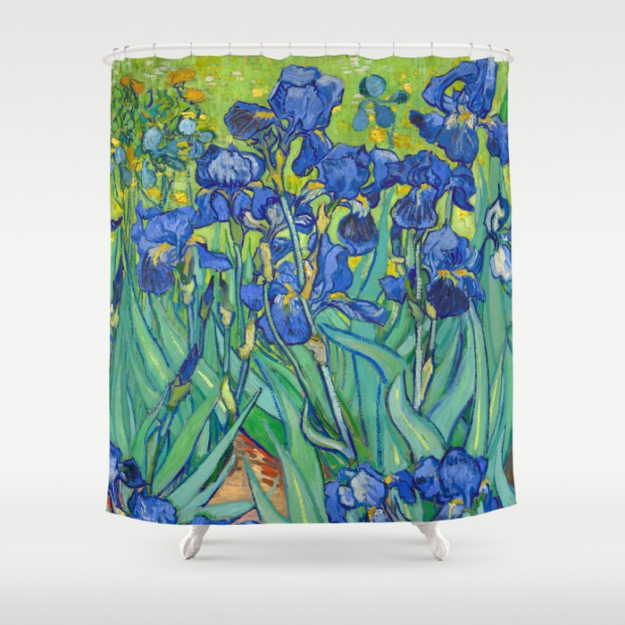 700x700 Vincent Van Gogh Irises Painting Detail Shower Curtain By - Irises Painting