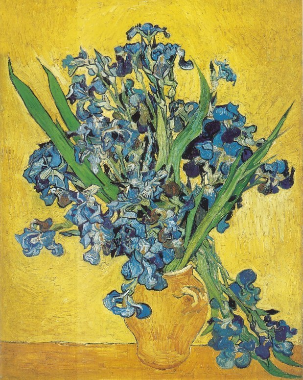 619x775 Vincent Van Gogh The Paintings (Still Life Vase With Irises - Irises Painting