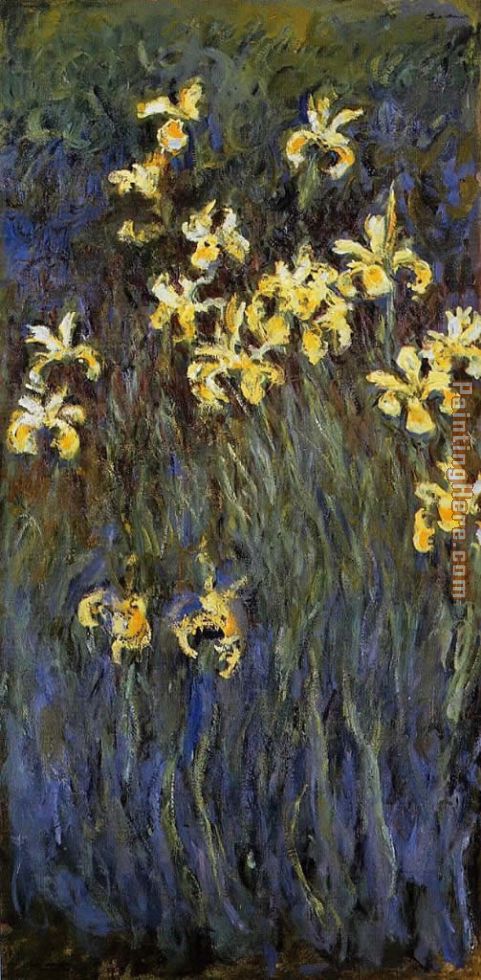 481x980 Claude Monet Yellow Irises 2 Painting Anysize 50% Off - Irises Painting