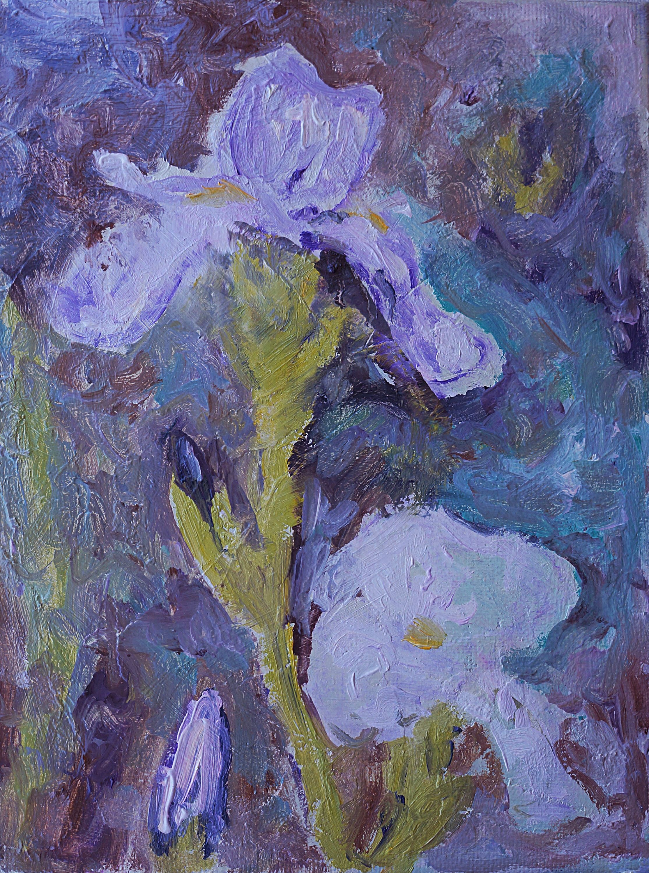 900x632 Irises Painting By Janet Immordino - Impression, Sunrise Painting