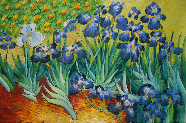 640x425 Handpainted High Quality Van Gogh Canvas Painting The Irises - Irises Painting