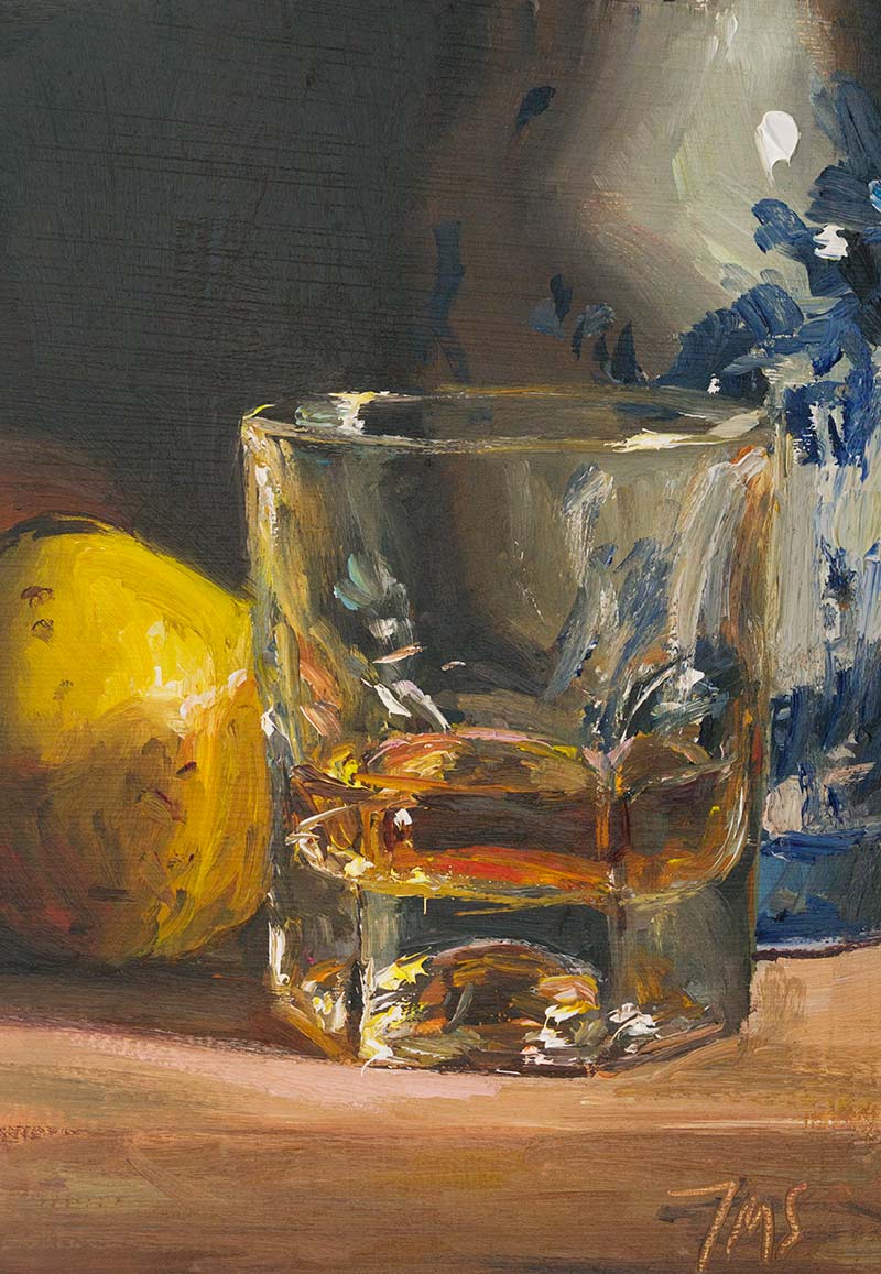 800x1157 Daily Paintings Irish Whisky With Quince And Delft Vase - Irish Painting