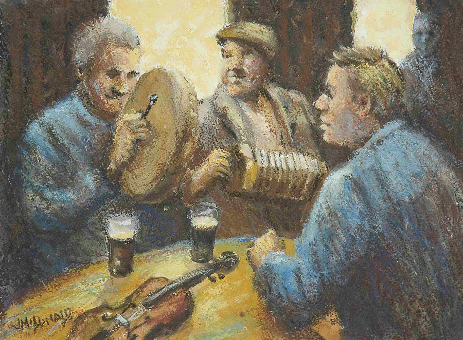 900x662 Pub Session Painting By Jim Mcdonald - Irish Pub Painting