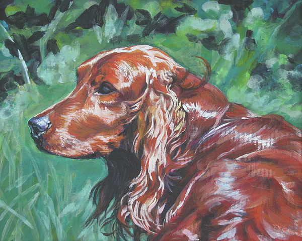600x479 Irish Setter Painting By Lee Ann Shepard - Irish Setter Painting