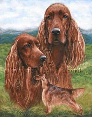 298x378 Art Of The Dog Dawn Secord Irish Setter Painting Celtic Charm - Irish Setter Painting