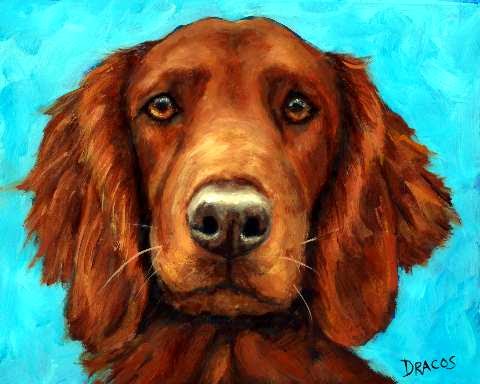 480x384 Dog Paintings (And Catnd Othernimals) By Dottie Dracos - Irish Setter Painting