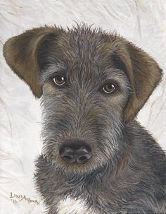 236x303 Irish Wolfhound Painting. By Linda M. Rowan. Portrait Of Sally - Irish Wolfhound Painting