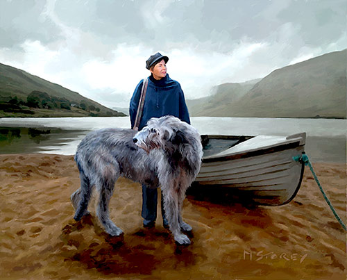 500x403 Digital Paintings Of Dogs - Irish Wolfhound Painting