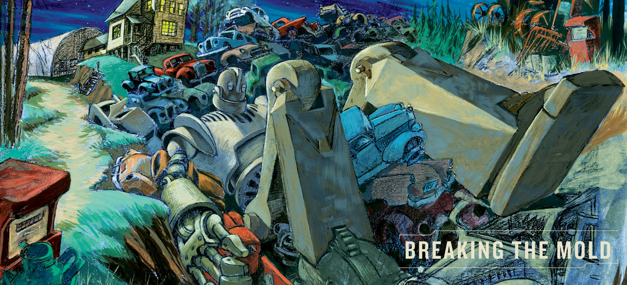 1280x582 Fascinating Concept Art From The 1999 Film Adaptation - Iron Giant Painting