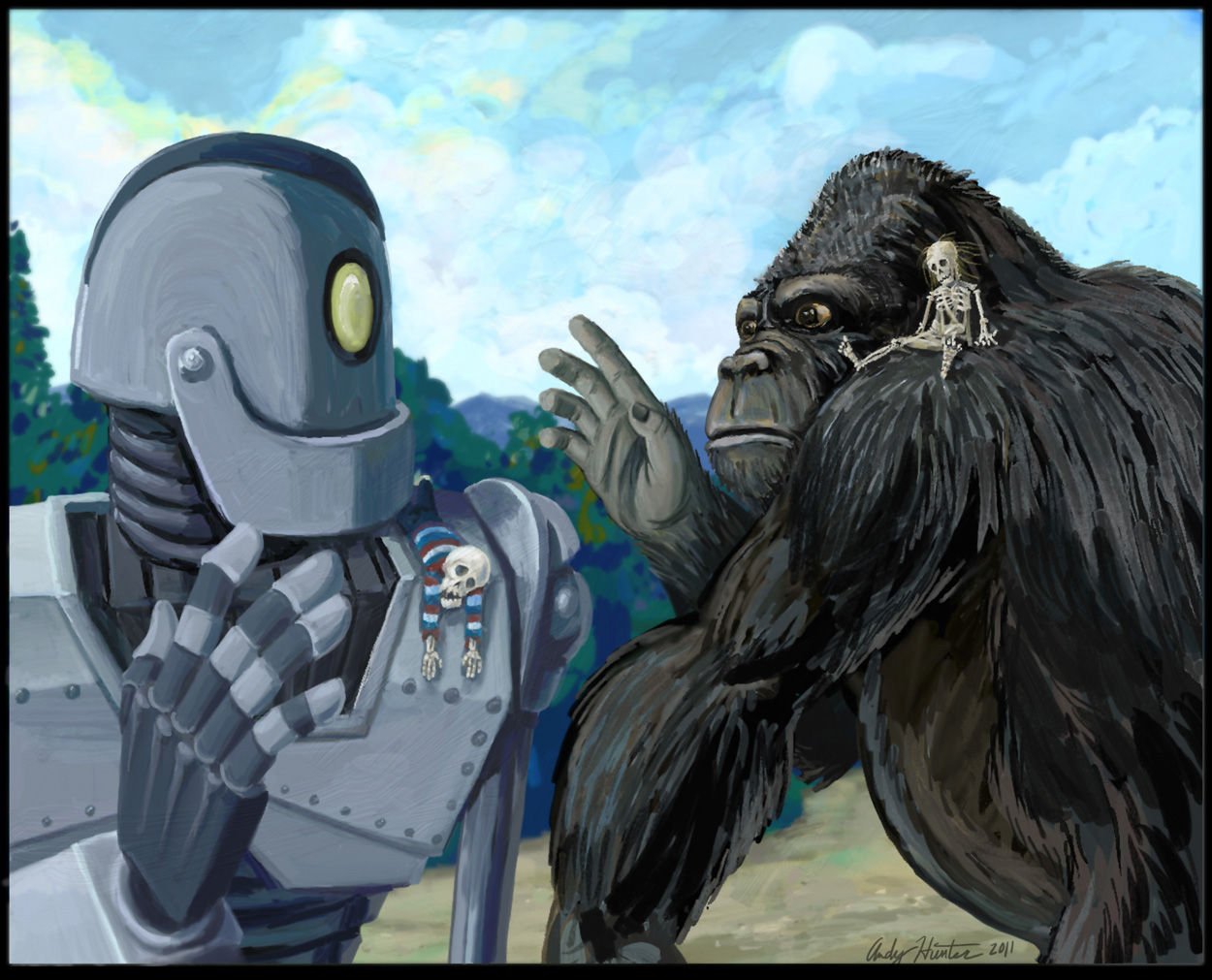 1250x1011 Geek Art Gallery Mash Up Iron Giant King Kong - Iron Giant Painting