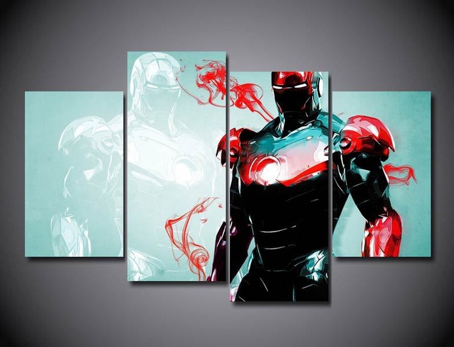 640x490 Hot Sale Hd Printed Comics Iron Man Group Painting On Canvas Room - Iron Man Canvas Painting