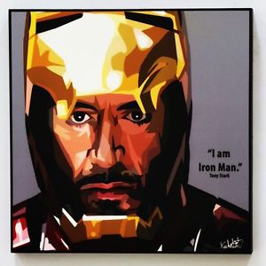 300x300 Tony Stark Iron Man Canvas Quotes Wall Decals Photo Painting Pop - Iron Man Canvas Painting