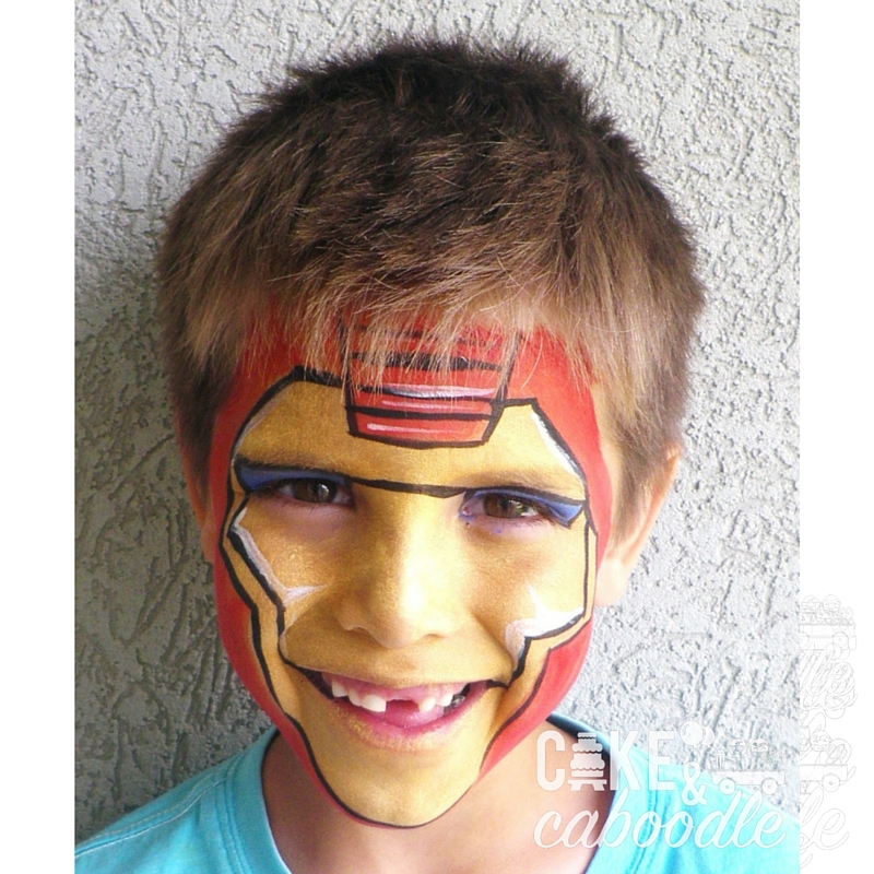 800x800 Iron Man Face Painting Cake And Caboodle - Iron Man Face Painting
