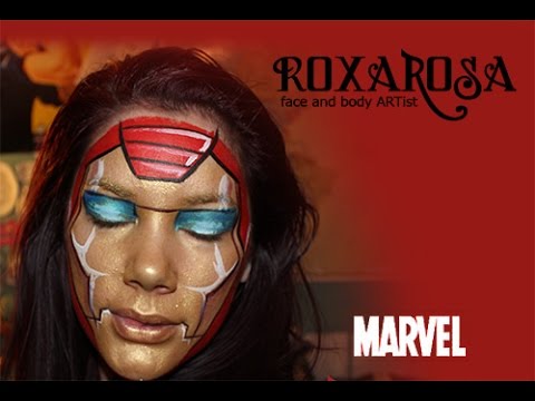 480x360 Roxarosa Face Paint Tutorial Iron Man - Iron Man Face Painting