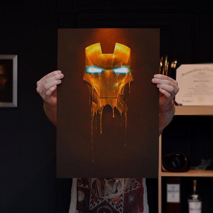 720x720 Gilded Iron Man Painting - Iron Man Mask Painting
