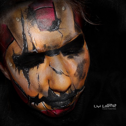 500x500 Ironman Broken Face Painting Leicester To London - Iron Man Mask Painting