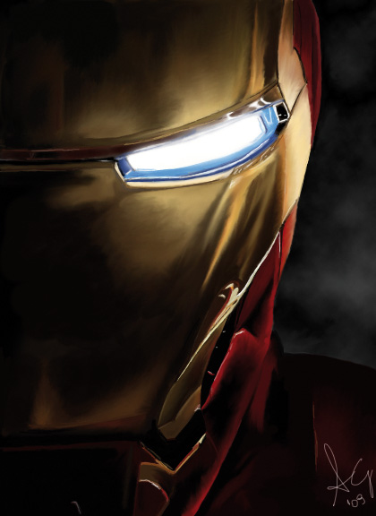 420x576 Ironman Mask By Lupiaeart - Iron Man Mask Painting