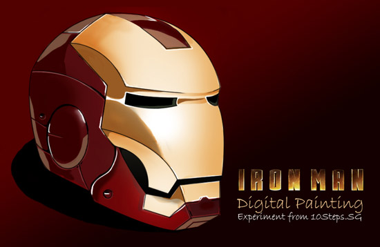 550x358 Paint An Iron Man's Helmet Digitally In Photoshop 10steps.sg - Iron Man Mask Painting