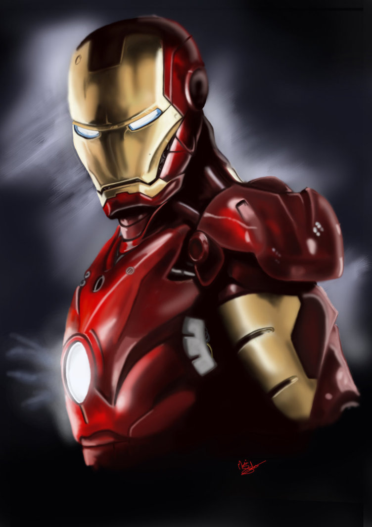 752x1063 Iron Man Painting By Martin Saelens - Iron Man Painting