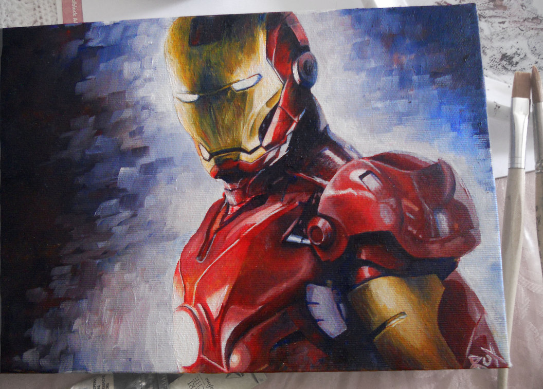 1056x757 Iron Man Painting By Rux88 - Iron Man Painting