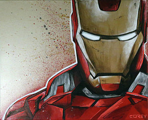 300x243 Iron Man Paintings - Iron Man Painting