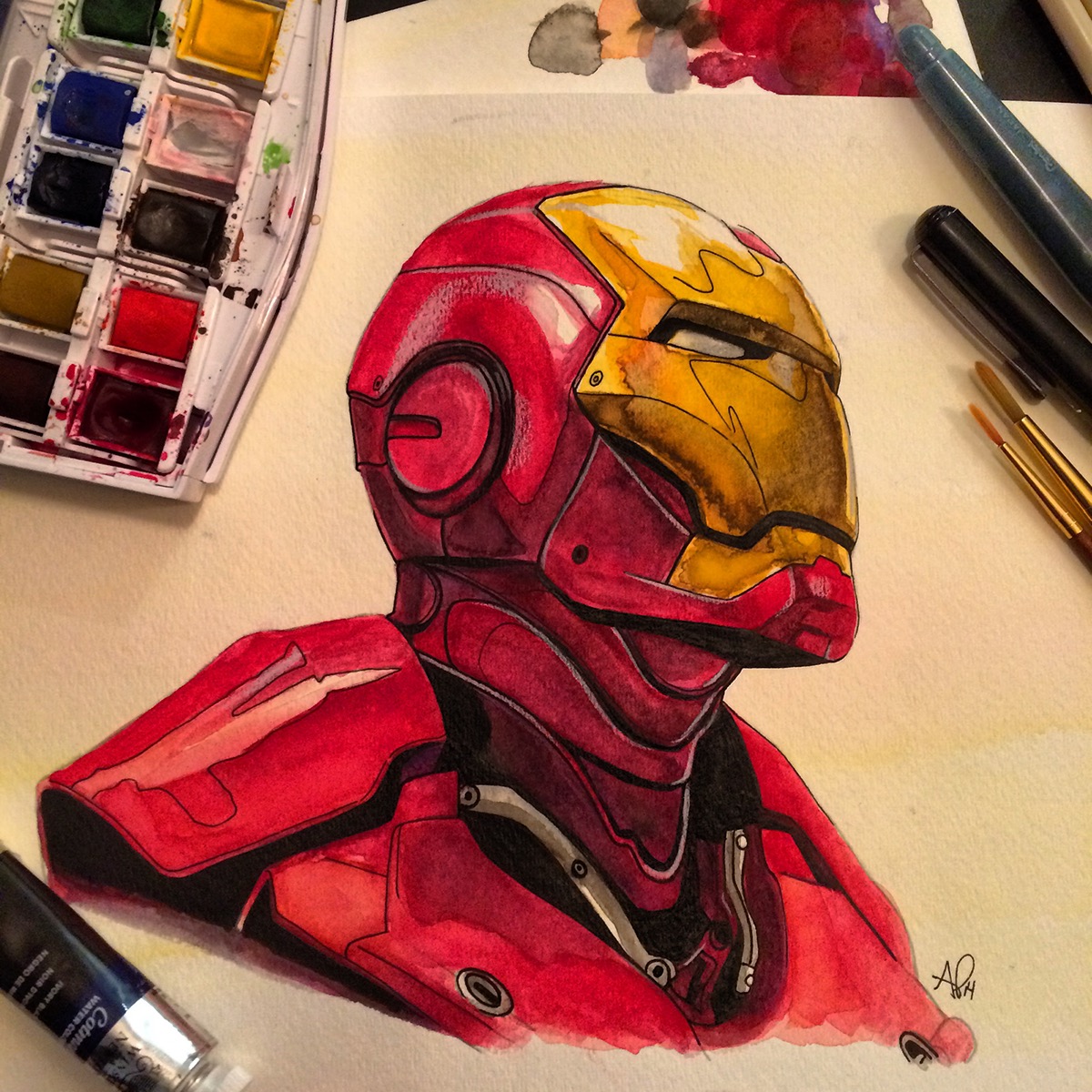1200x1200 Iron Man On Behance - Iron Man Painting
