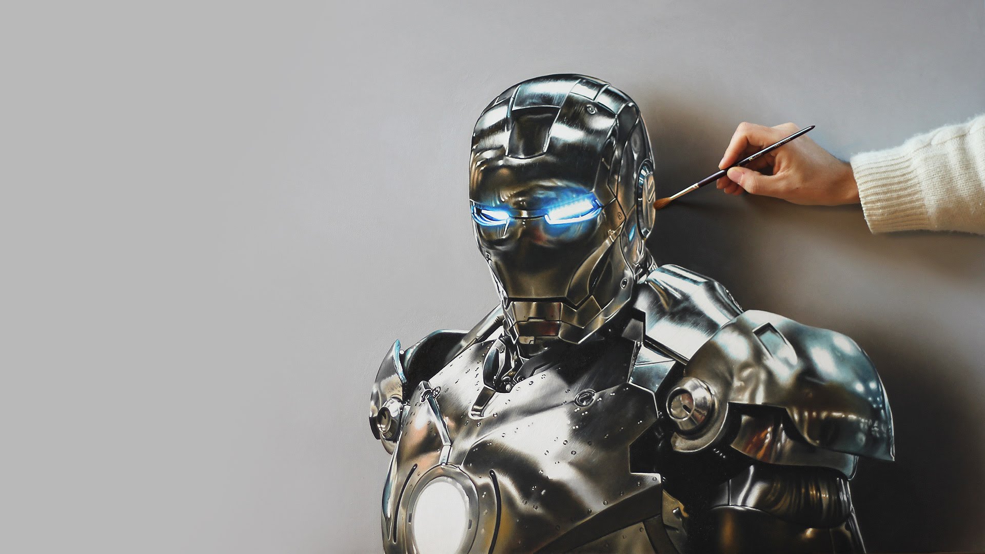 1920x1080 Iron Man Oil Painting - Iron Man Painting