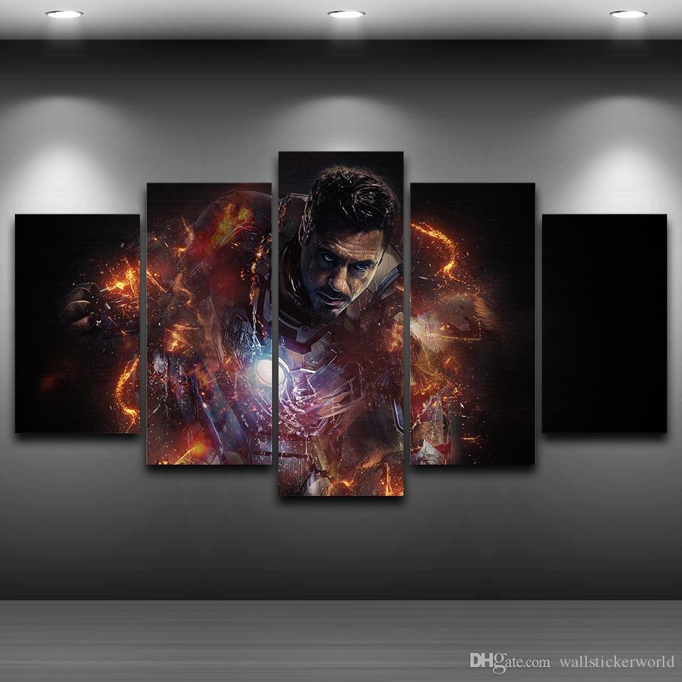 960x960 2018 Iron Man Spray Oil Painting Decoration Framed Wall Art - Iron Painting