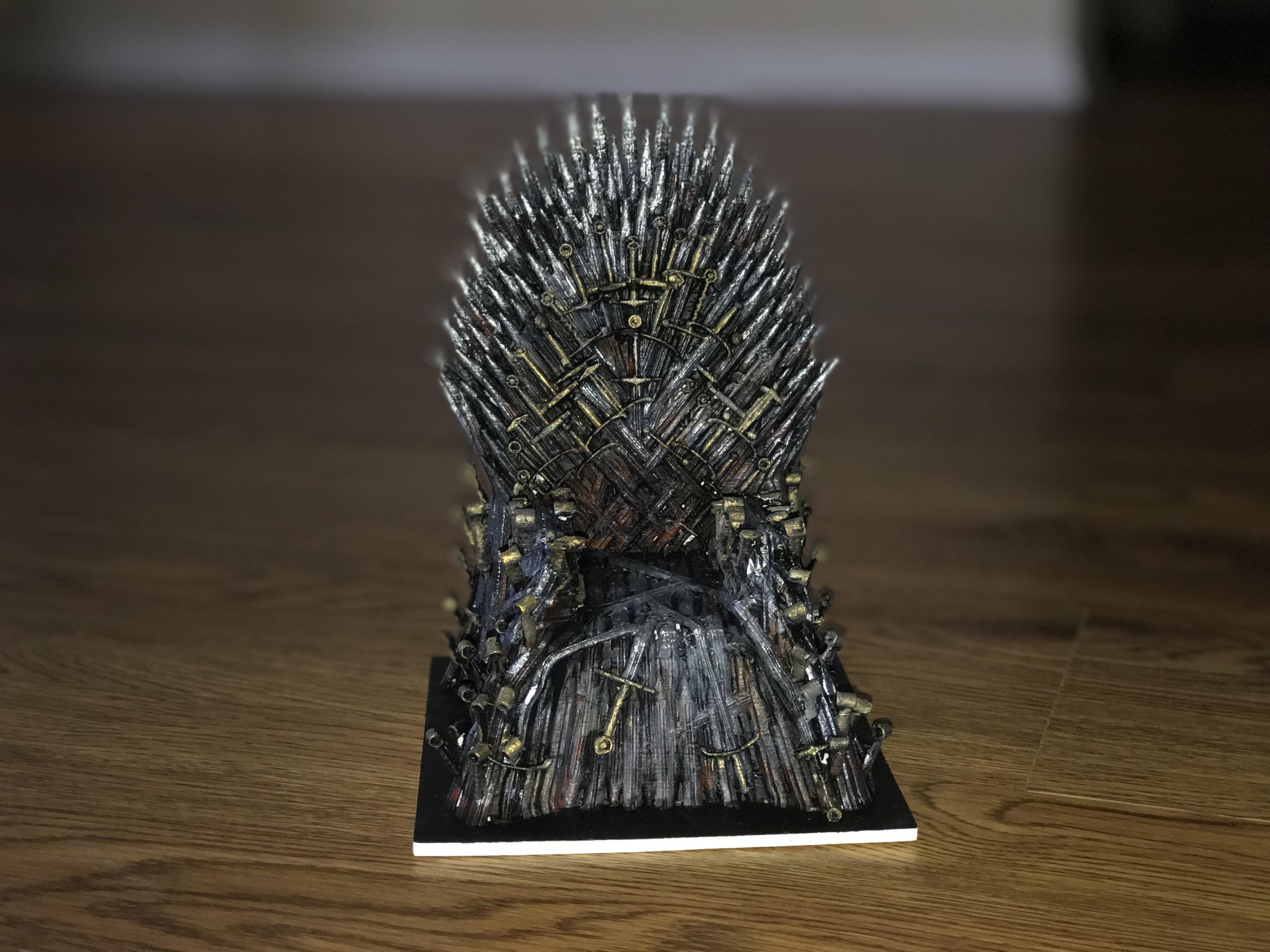 4032x3024 No Spoilers] 3d Printed And Painted Iron Throne! Gameofthrones - Iron Throne Painting