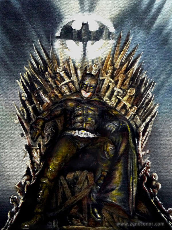 600x800 Superb Original Zen O'Conor Batman Bruce Wayne Iron Throne - Iron Throne Painting