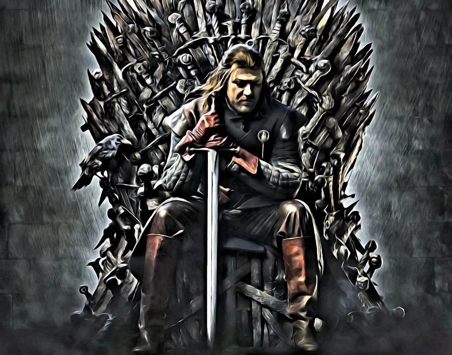 900x707 Stark On The Iron Throne Painting - Iron Throne Painting