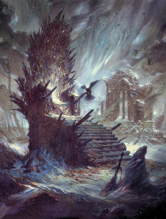 540x713 The Iron Throne Is Much Better In The Books Environments - Iron Throne Painting