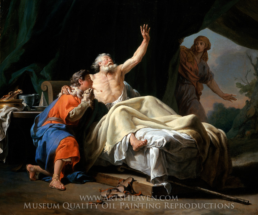820x685 Reproduction Painting Nicolas Guy Brenet Isaac Blessing Jacob - Isaac Painting