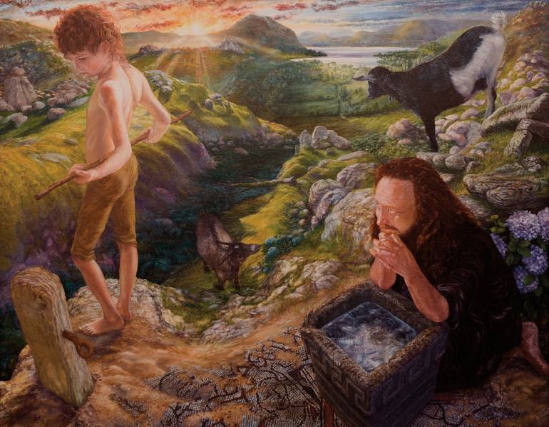 770x598 Saatchi Art Abraham And Isaac Painting By John Brockington - Isaac Painting