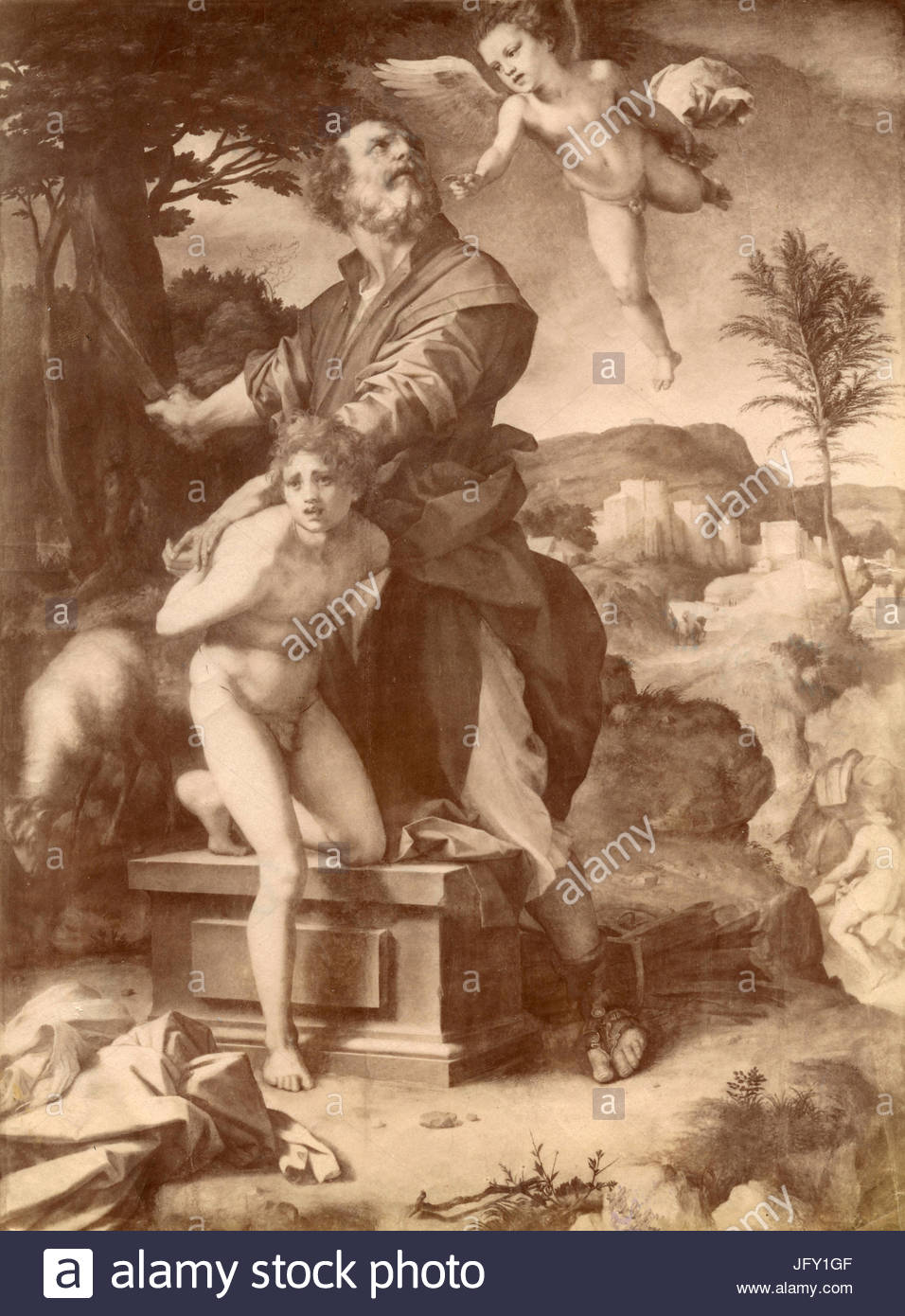 956x1390 The Sacrifice Of Isaac, Painting By Andrea Del Sarto, Dresden - Isaac Painting