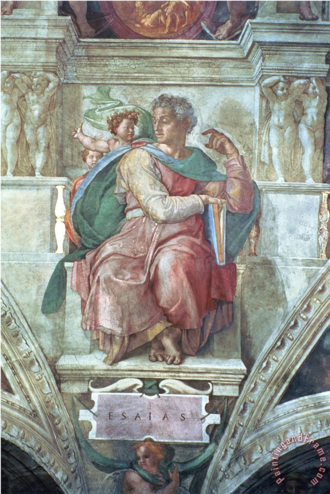 643x960 Michelangelo Buonarroti Sistine Chapel Ceiling The Prophet Isaiah - Isaiah Painting