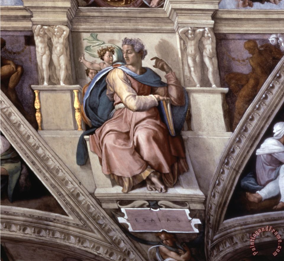 960x881 Michelangelo Buonarroti The Prophet Isaiah Sistene Chapel Ceiling - Isaiah Painting